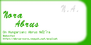 nora abrus business card